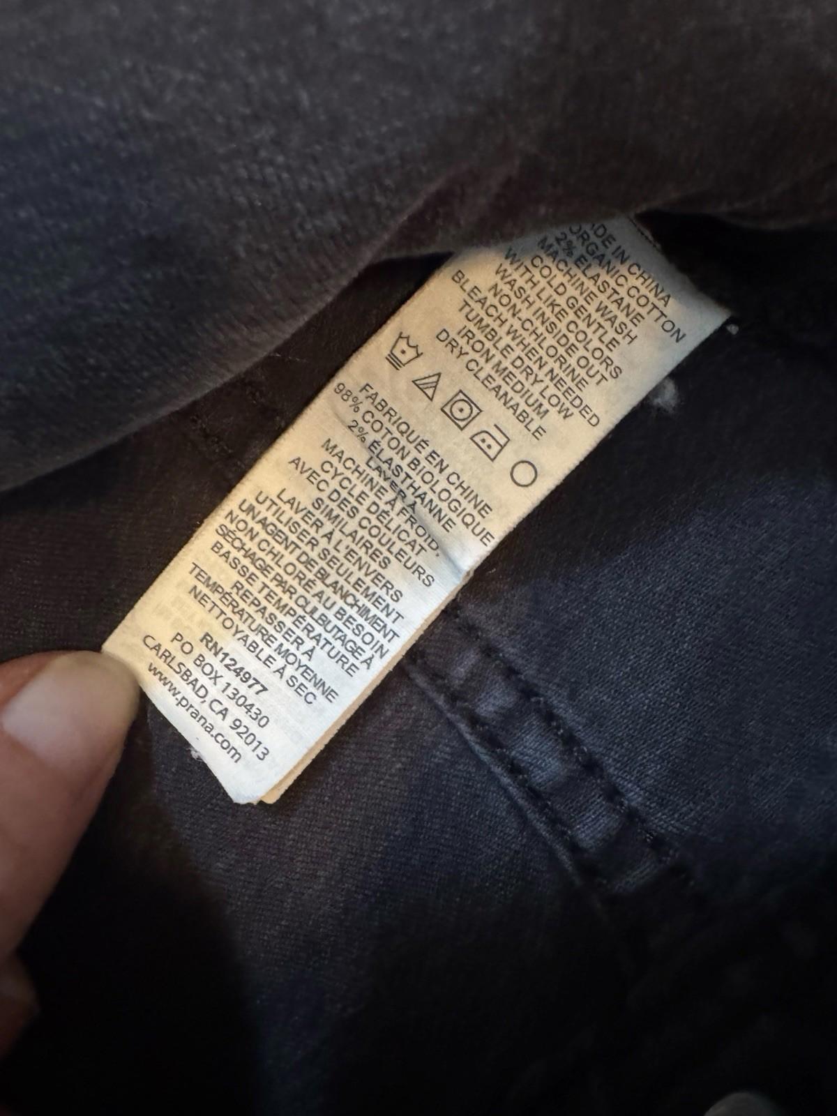 Prana Black Denim Jacket Size Small Women's