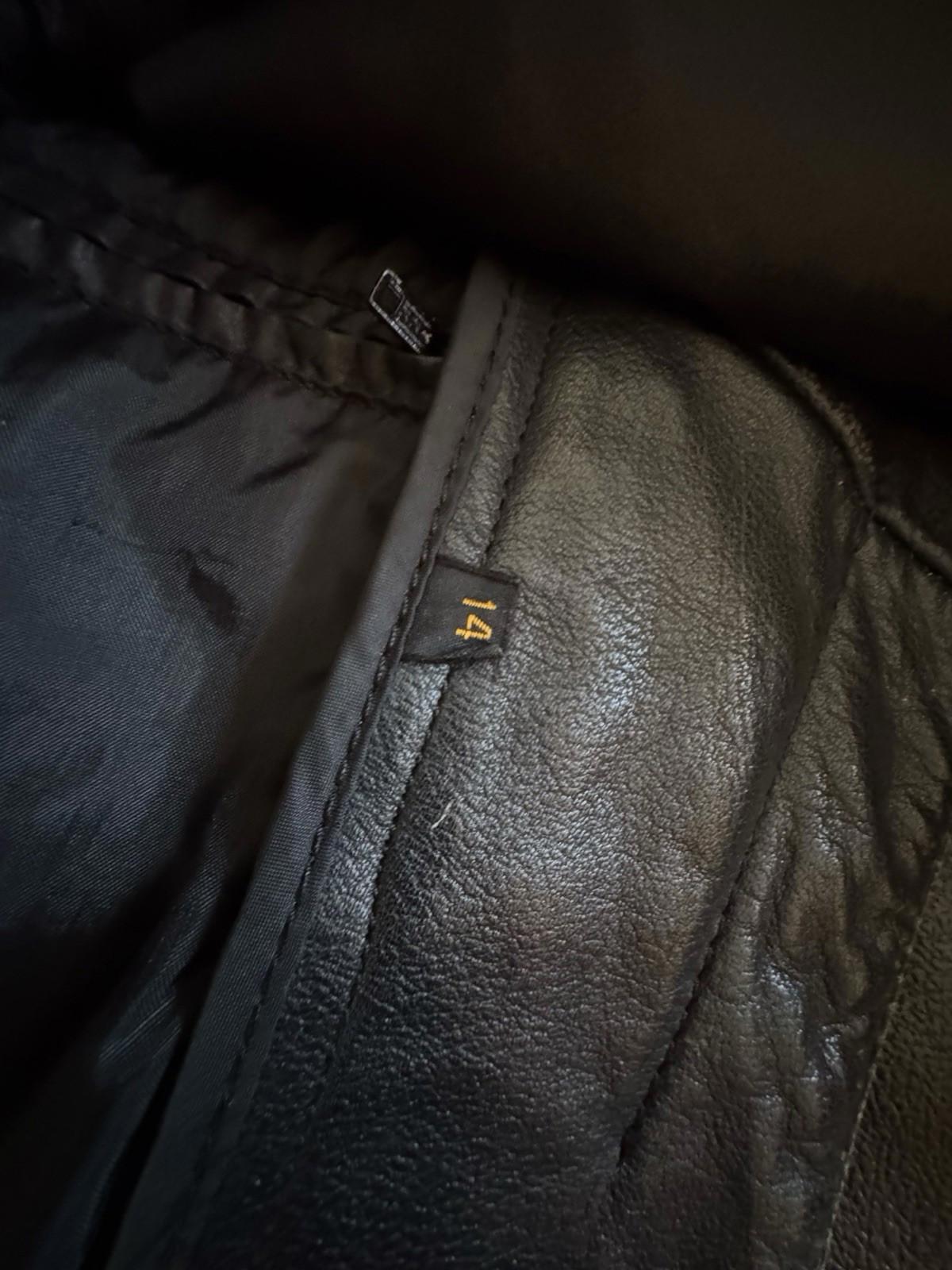 Womens Vintage Harley Davidson Black Leather Fringe Motorcycle Biker Jacket 14