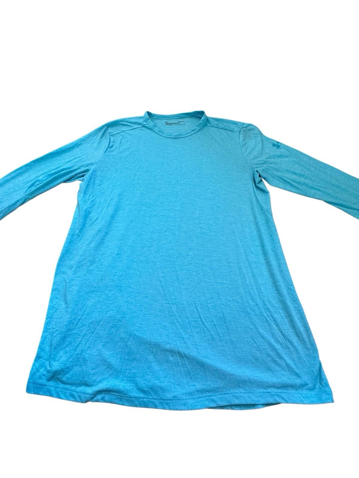 Under Armour Teal Blue Threadborne Three-Quarter Sleeve Athletic Shirt L
