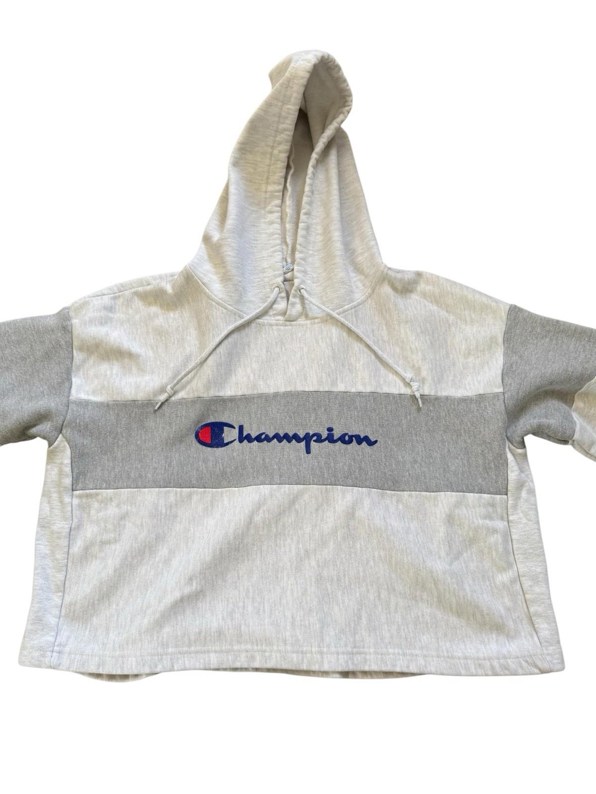 Vintage Champion Reverse Weave Cropped Hoodie Sweatshirt Size XL Sweats