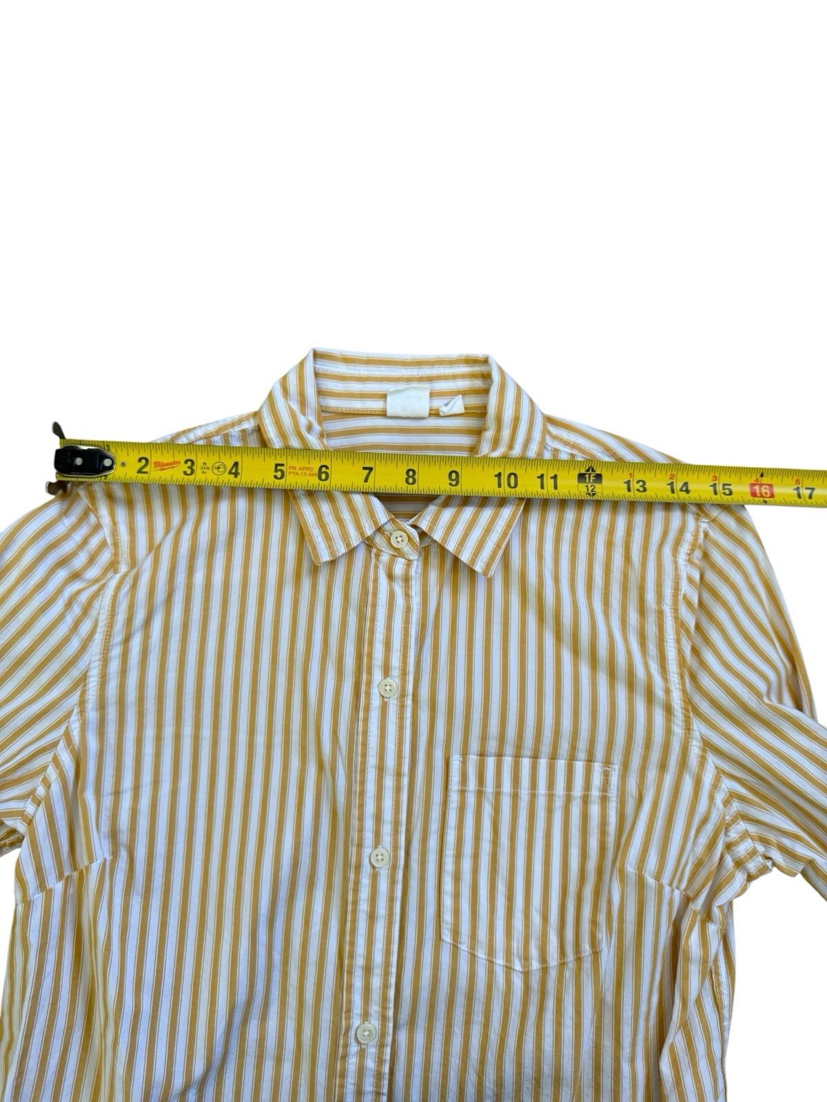 Excellent GAP Women's Yellow Striped Button Down Oxford FB Shirt Size XS