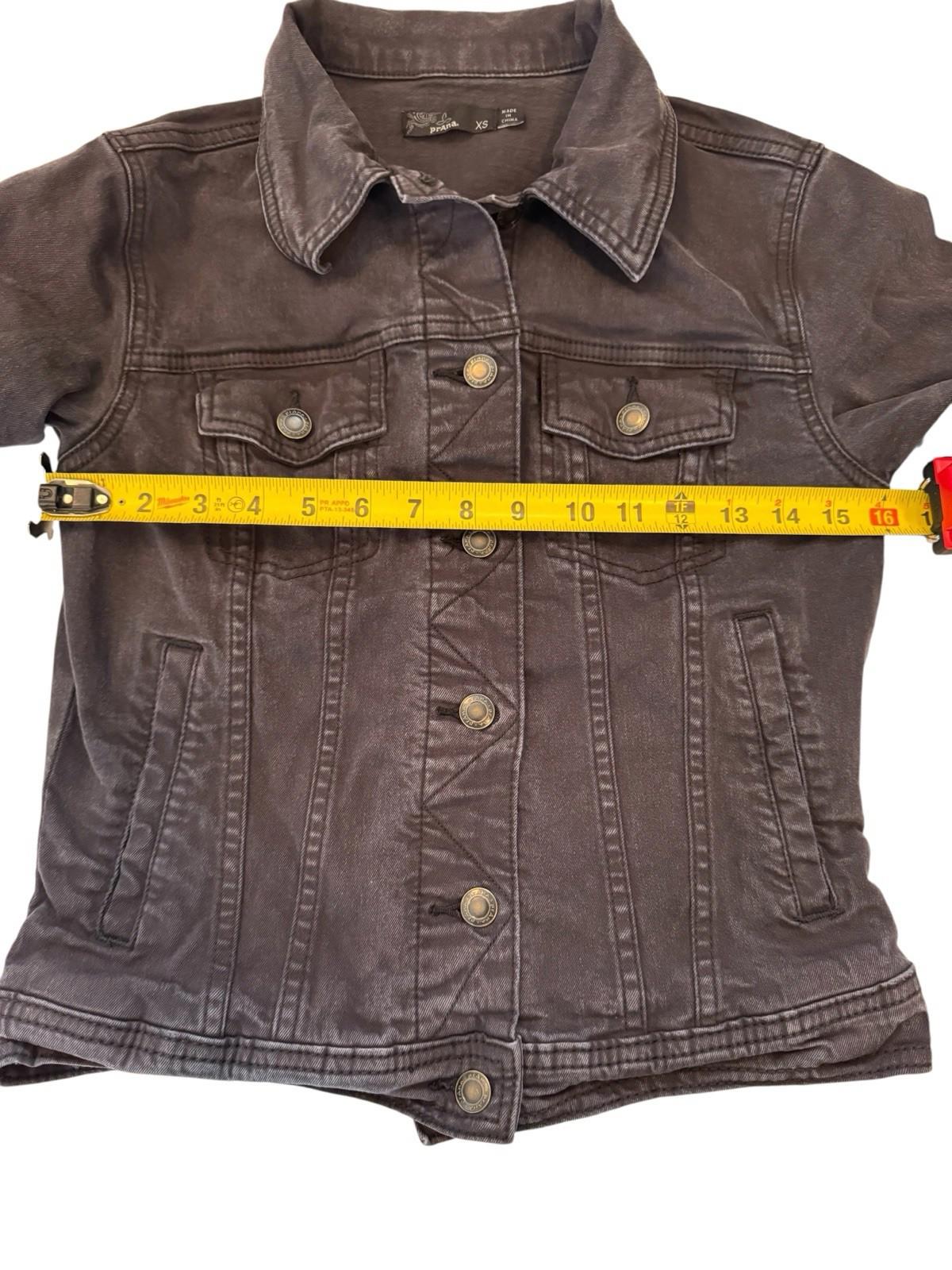 Prana Black Denim Jacket Size Small Women's