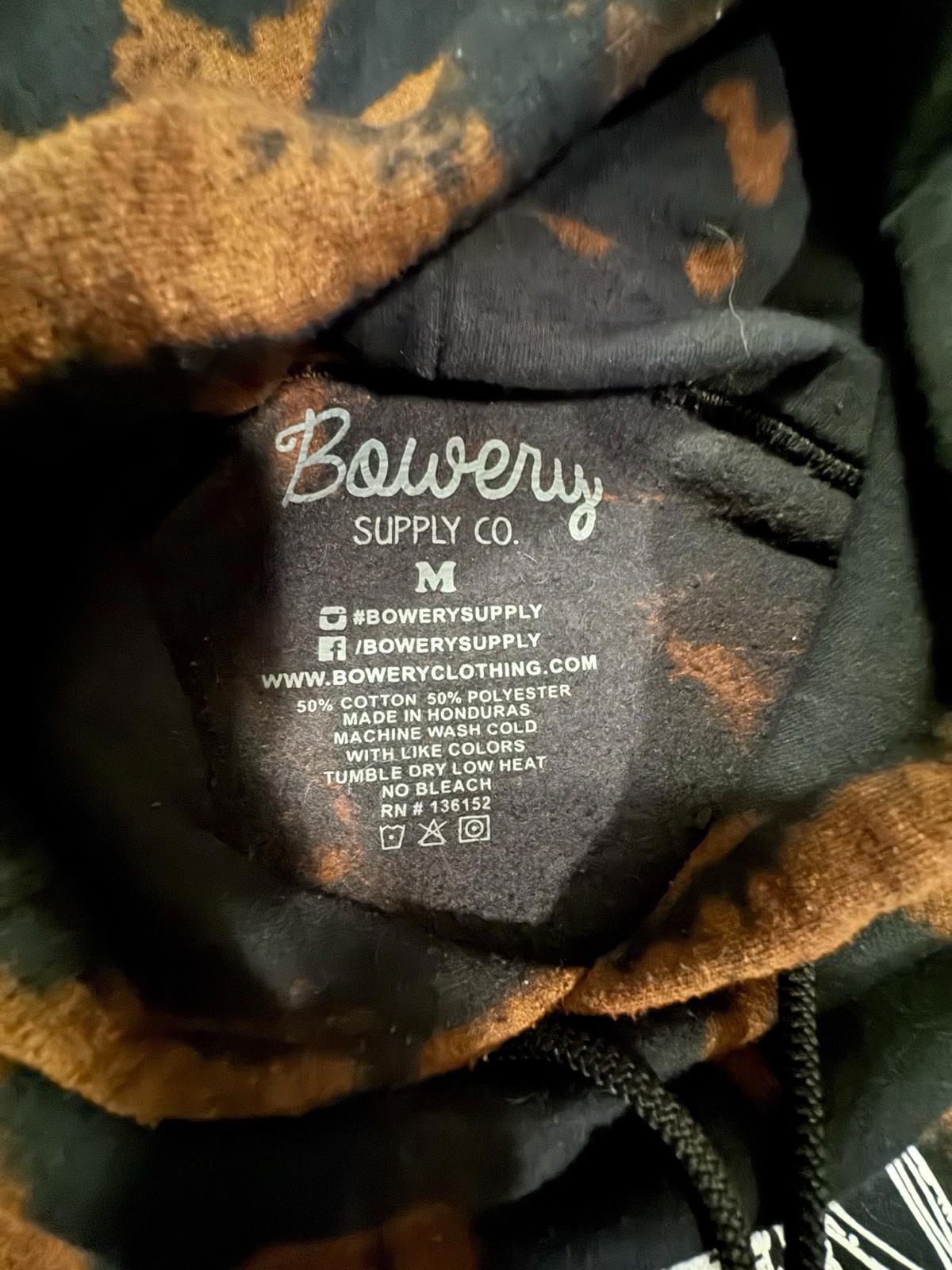 Skeleton Crew Hoodie Bowery Supply Co Black Brown Tie Dye Bleached Halloween M