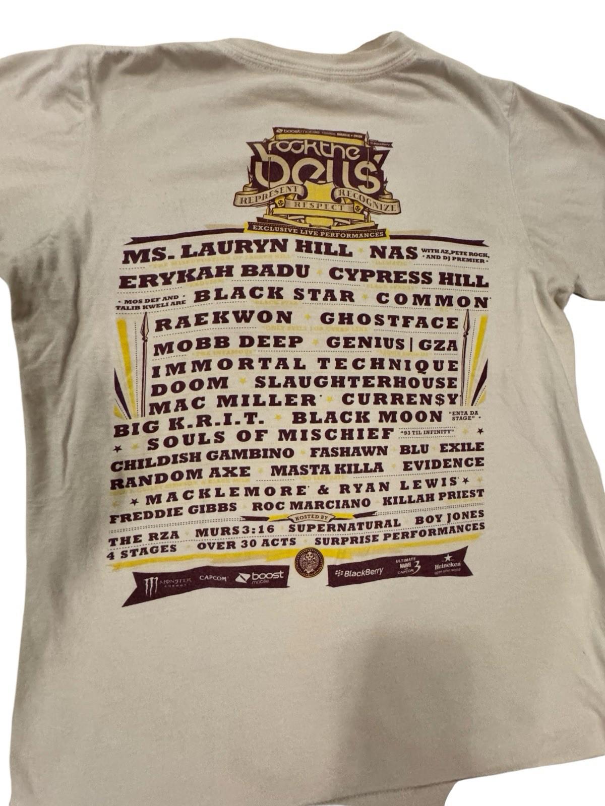 Rock The Bells Rap R&B T Shirt 2011 Lauryn Hill Cypress Nas Erykah Badu Common +