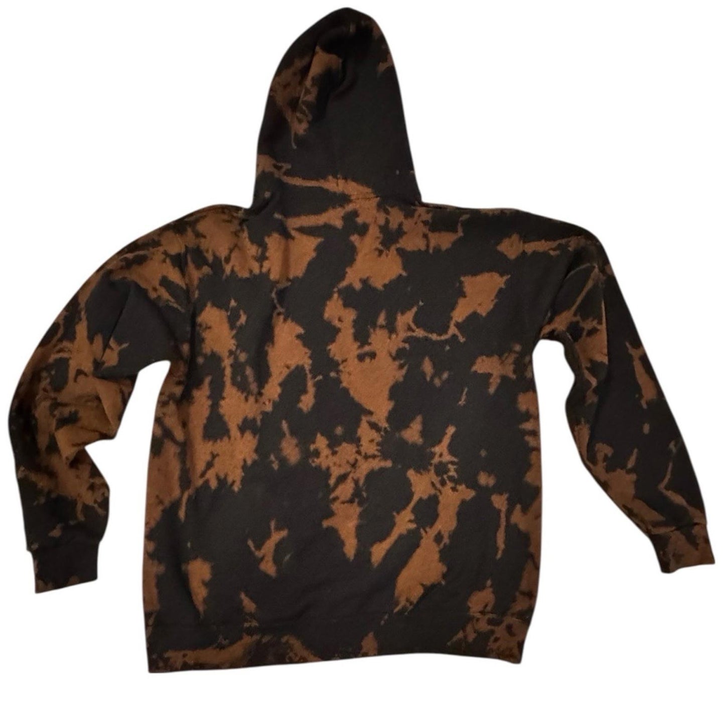 Skeleton Crew Hoodie Bowery Supply Co Black Brown Tie Dye Bleached Halloween M