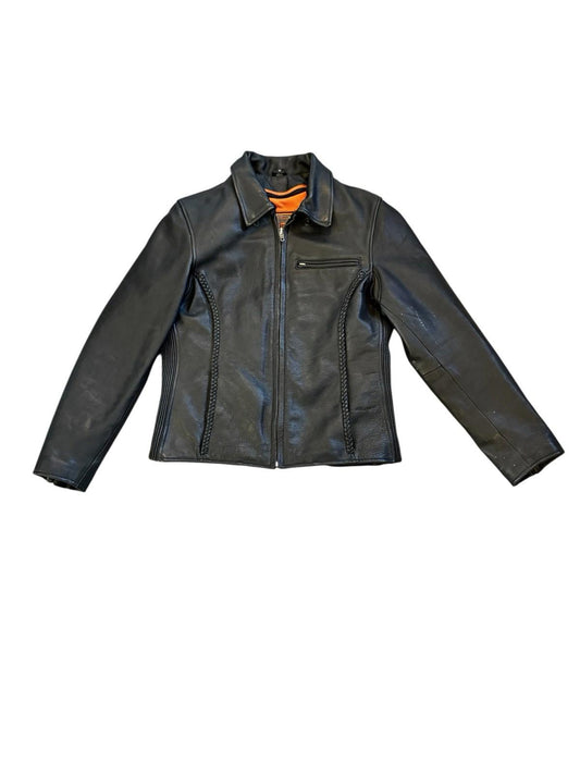 First Classics Black Leather Jacket Womens Motorcycle Biker Lined Thinsulate M