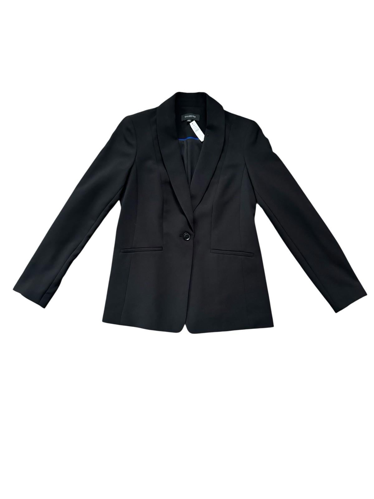 Talbots Women's Size 2 Black One Button Blazer Jacket BNWT