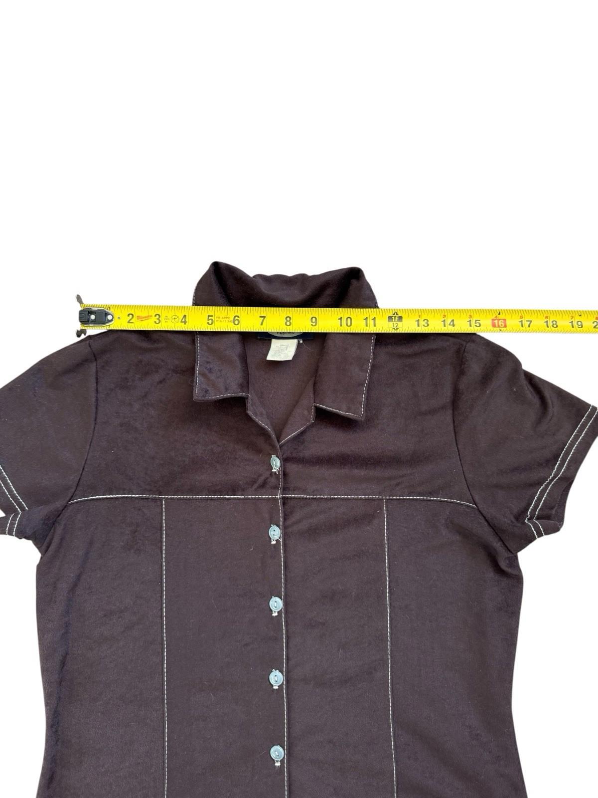 JORDACHE Vintage Women's Brown Western Cowgirl Button Up Shirt Top Blouse