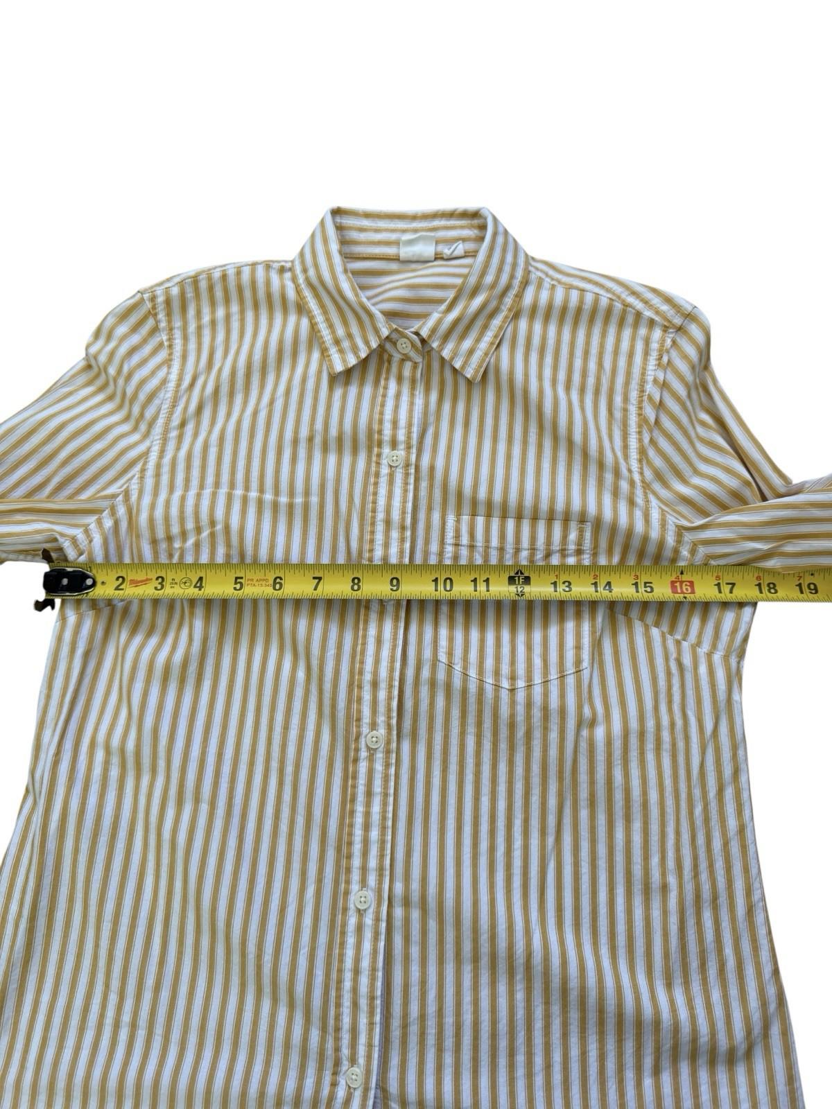 Excellent GAP Women's Yellow Striped Button Down Oxford FB Shirt Size XS