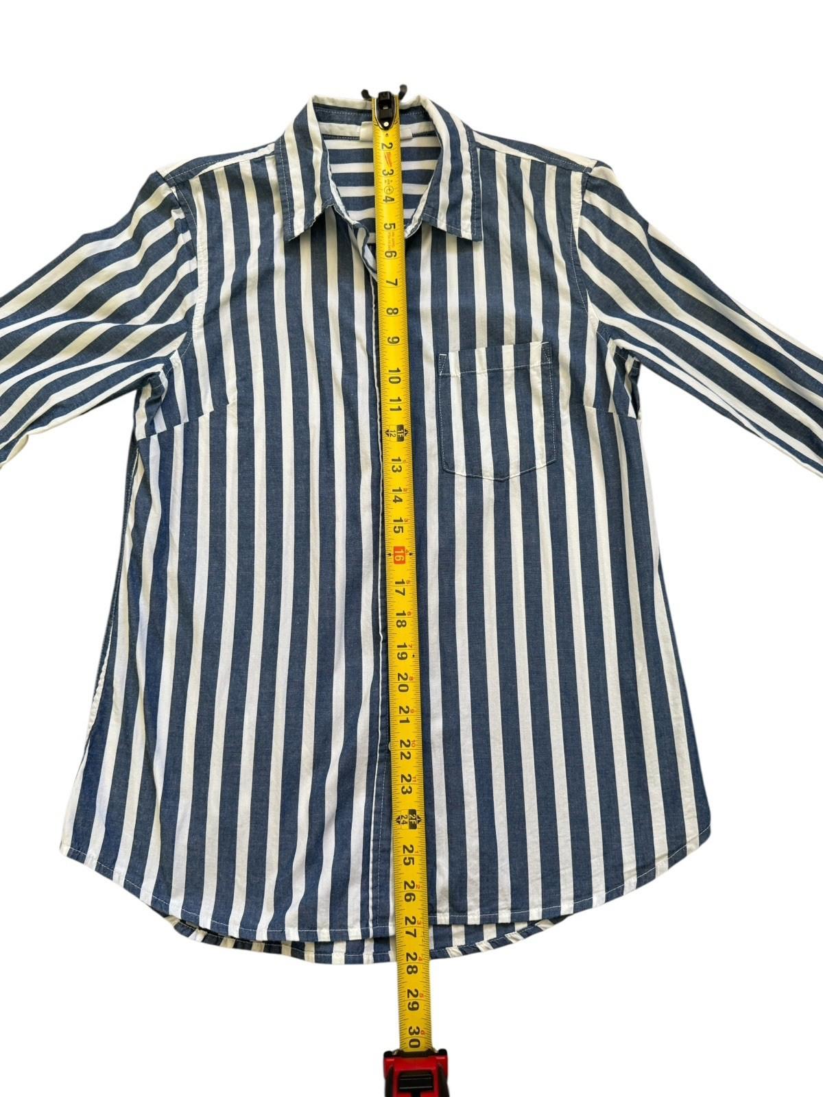 Excellent GAP Women's Bold Blue Striped Button Down Oxford FB Shirt Size XS