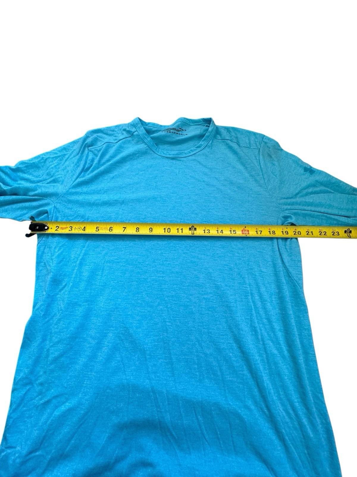 Under Armour Teal Blue Threadborne Three-Quarter Sleeve Athletic Shirt L