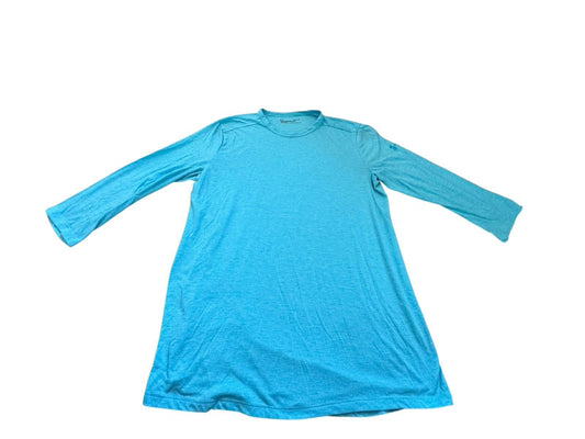 Under Armour Teal Blue Threadborne Three-Quarter Sleeve Athletic Shirt L