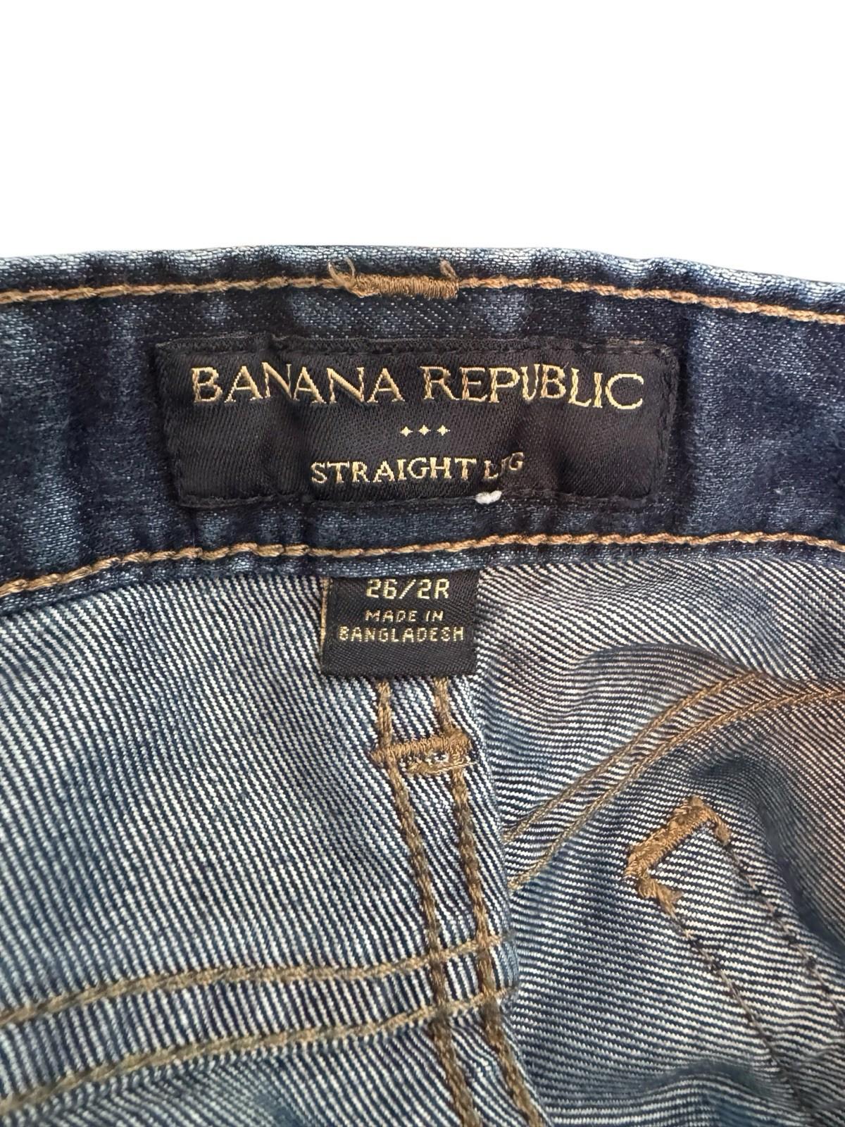 Banana Republic Jeans Womens Straight Leg Size 26 2R 70/30 Cotton/Elastic