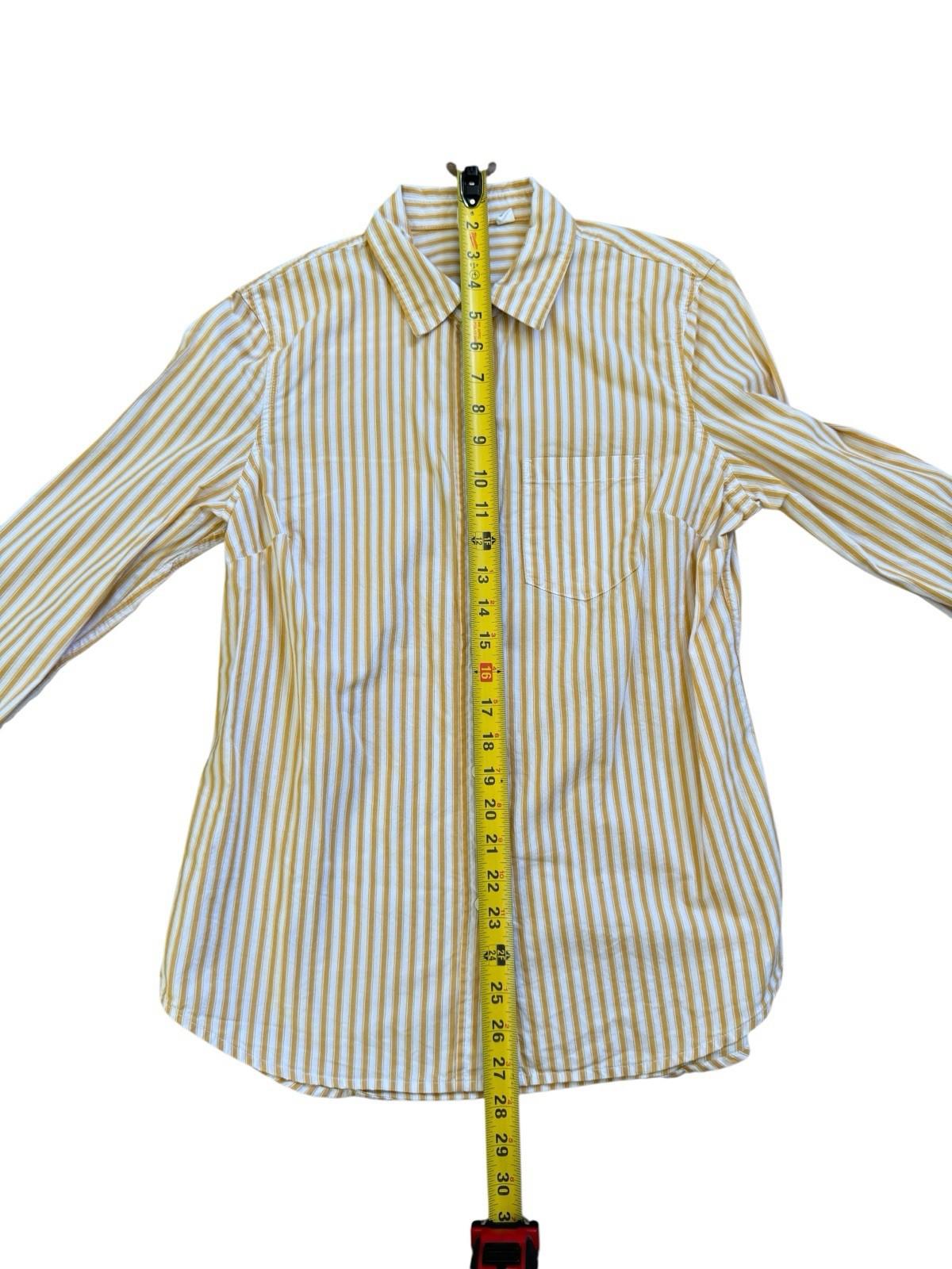 Excellent GAP Women's Yellow Striped Button Down Oxford FB Shirt Size XS