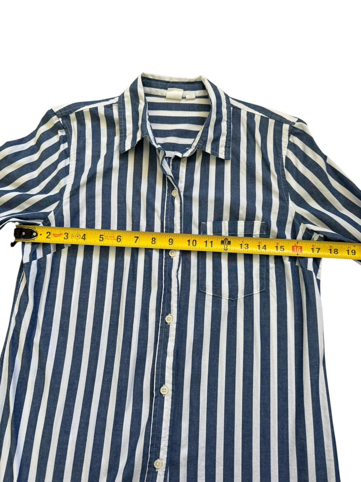 Excellent GAP Women's Bold Blue Striped Button Down Oxford FB Shirt Size XS