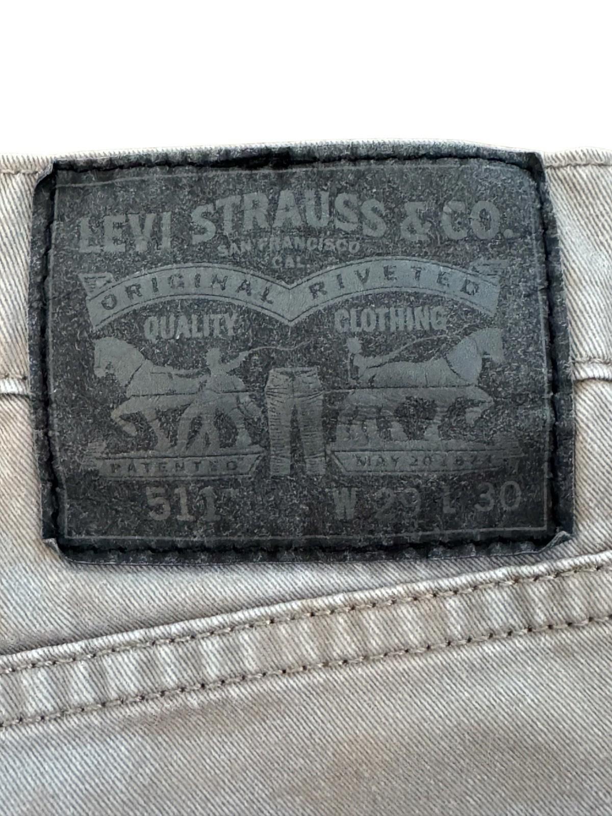 Levis 511 Grey Fatigue Jeans Size 28x30 Denim
