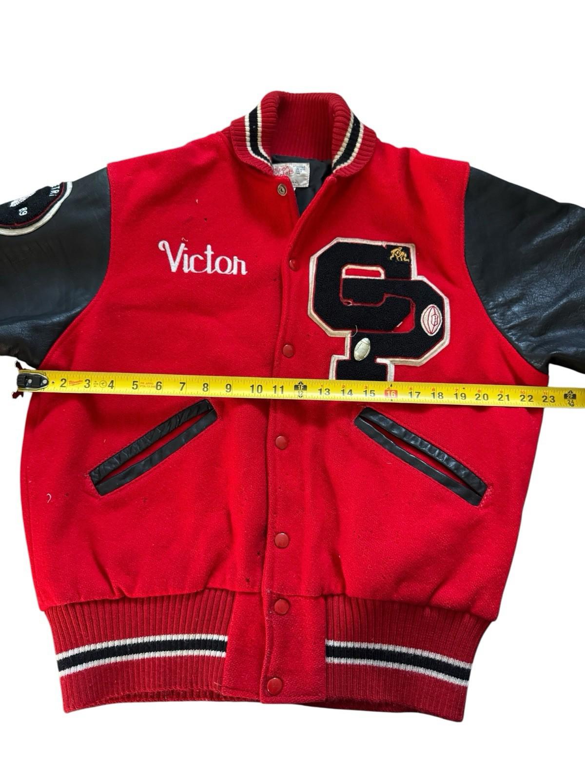 Vintage 1989 Cal Poly Wrestling Football Varsity Jacket Victor Delgadillo 44