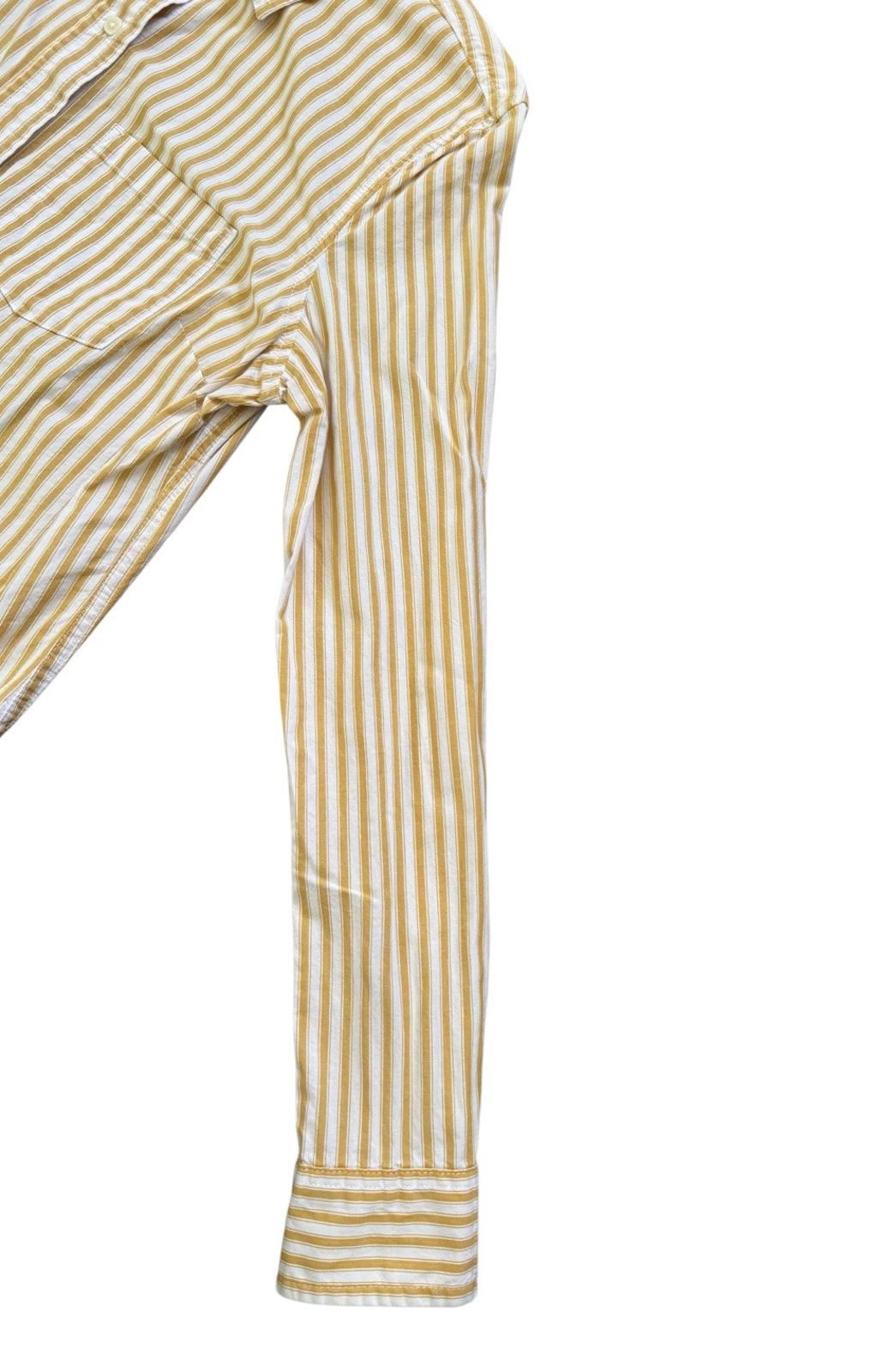 Excellent GAP Women's Yellow Striped Button Down Oxford FB Shirt Size XS