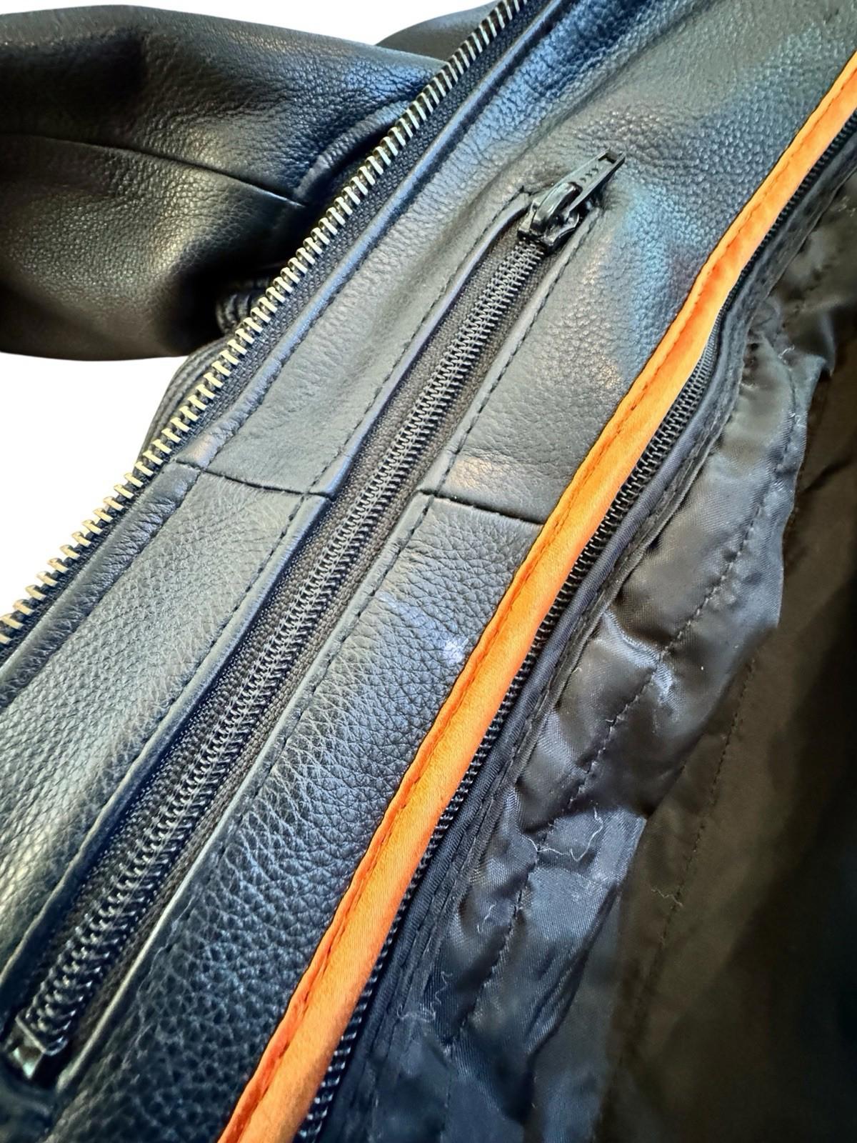 First Classics Black Leather Jacket Womens Motorcycle Biker Lined Thinsulate M